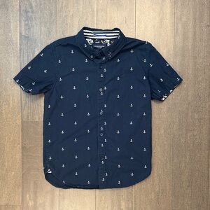 Denim & Flower Dark Blue Anchor Print Kids Shirt
